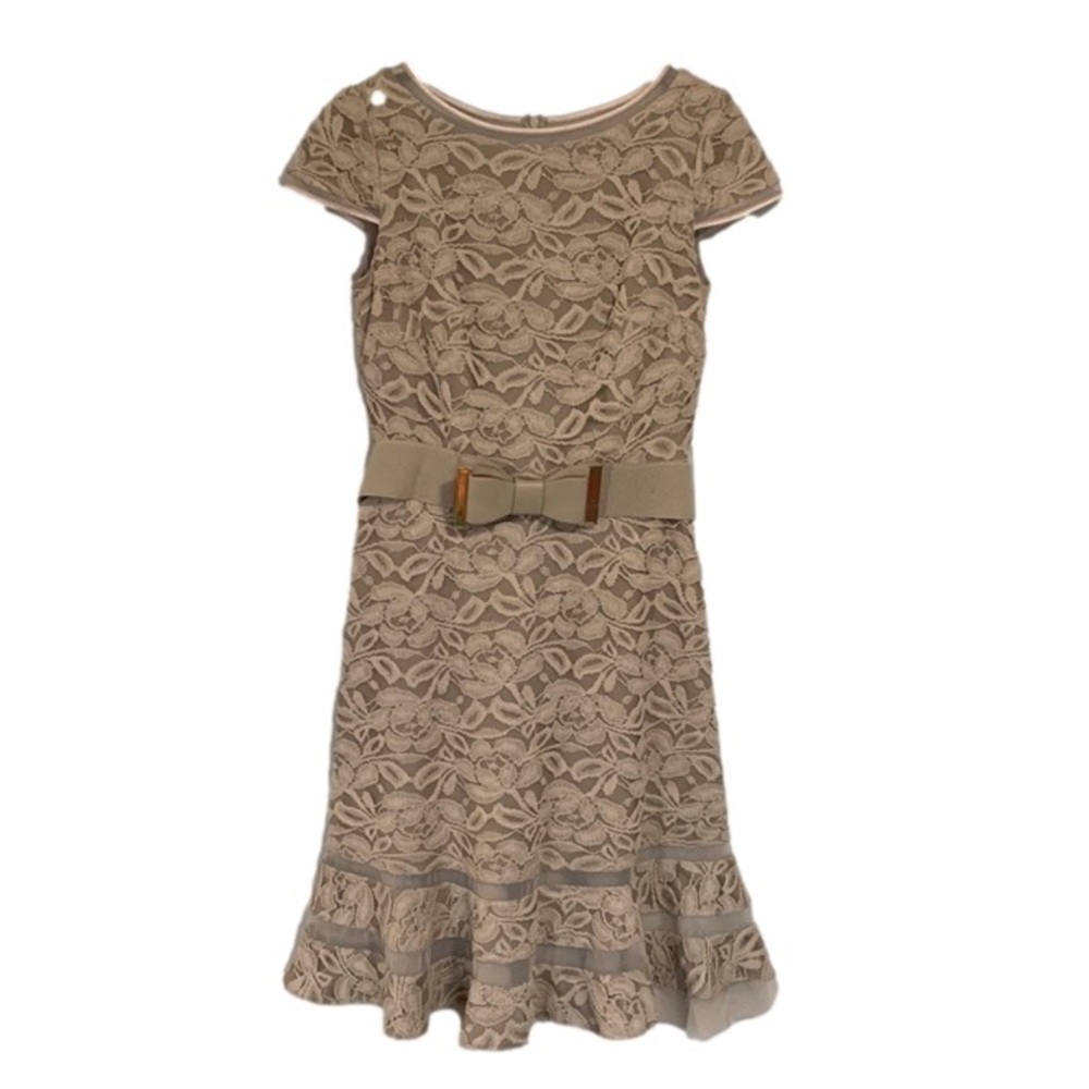Elegant Lace Dress with Bow Accent